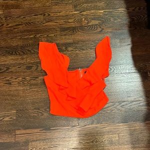 Red lulus zip up crop top